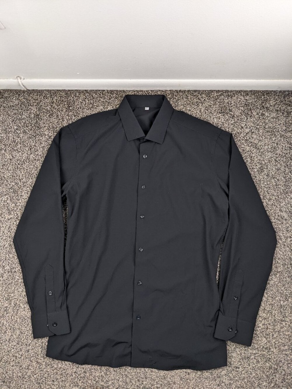 State & Liberty Shirt Performance Long Sleeve Button Black Mens XL Athletic Fit
